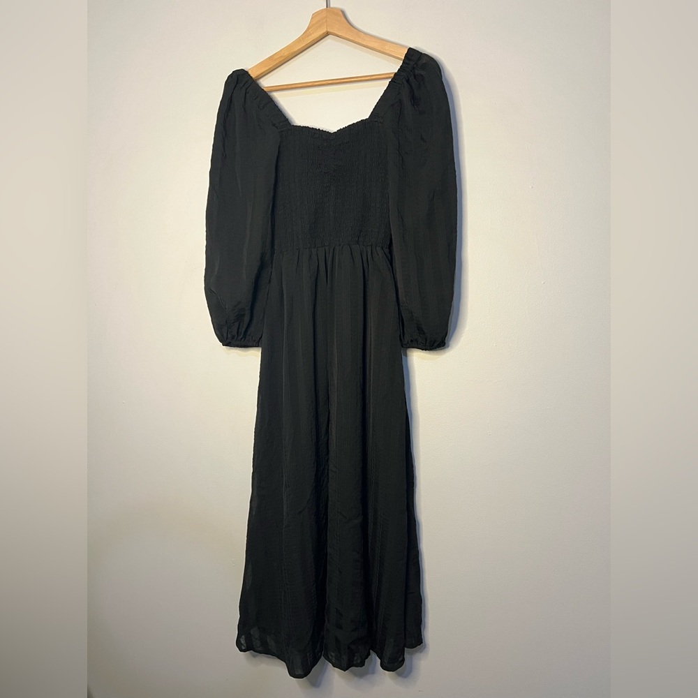 Madewell Lucy Sweetheart Black Midi Dress size xsmall - Picture 2 of 8